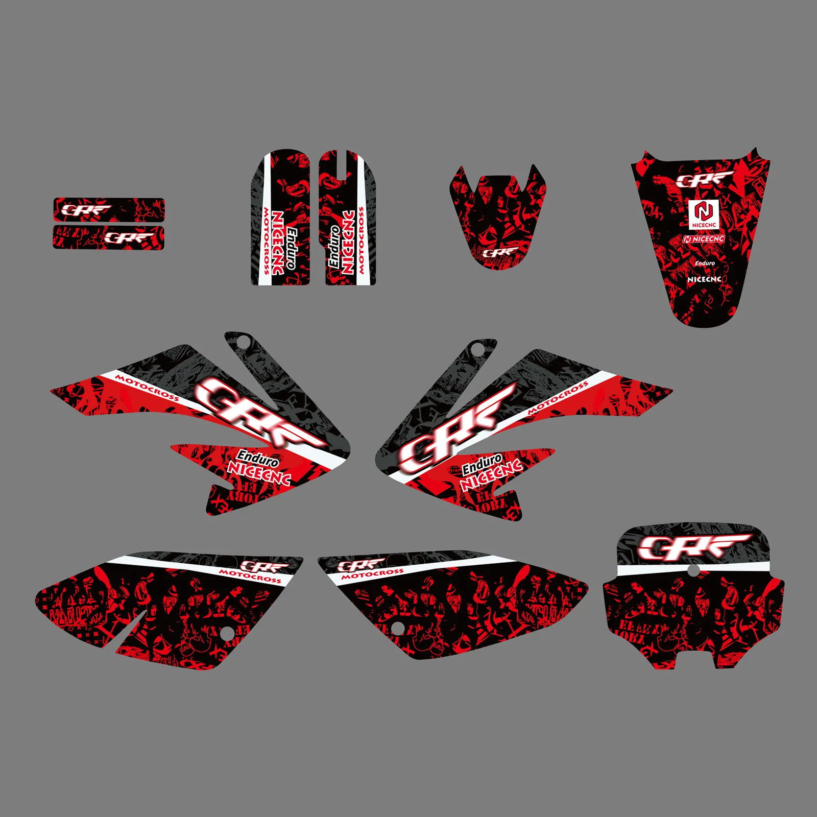 NiceCNC For Honda CRF70 2004-2012 CRF80 CRF100 2004-2010 CRF 70 80 100 Motocross Graphics Background Decals Stickers Customize