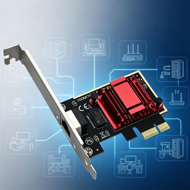 RJ-45 LAN Adapter PCI-E To Ethernet Card  PCI Express Adapter Gigabit PCI-E Network Card network adapter 2.5Gbps Lan Card