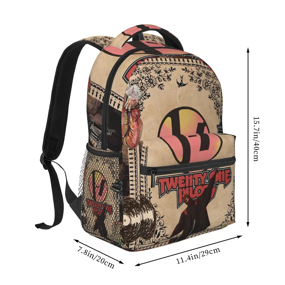 Twenty One Pilots Backpacks Boys Girls Bookbag Students School Bags Cartoon Travel Rucksack Shoulder Bag Large Capacity