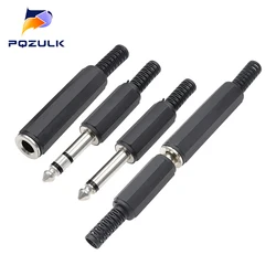 6.3MM wtyczka Mono/gniazdo Stereo AUDIO jack złącze męskie spawanie linii słuchawkowych Stereo 1/4 