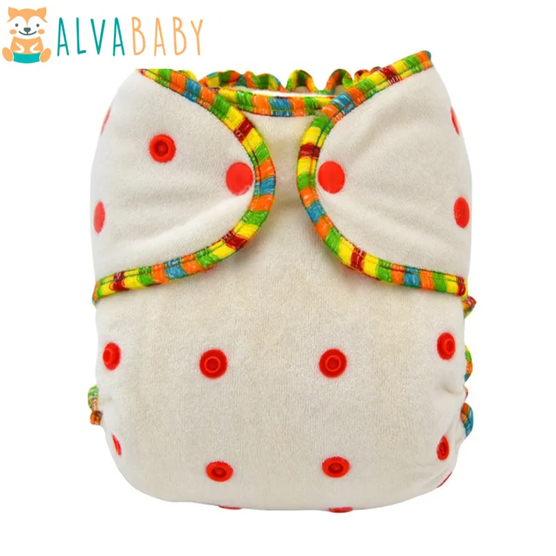 Подгузник ALVABABY из бамбука, многоразовый тканевый подгузник, простой в использовании ночной подгузник для ребенка