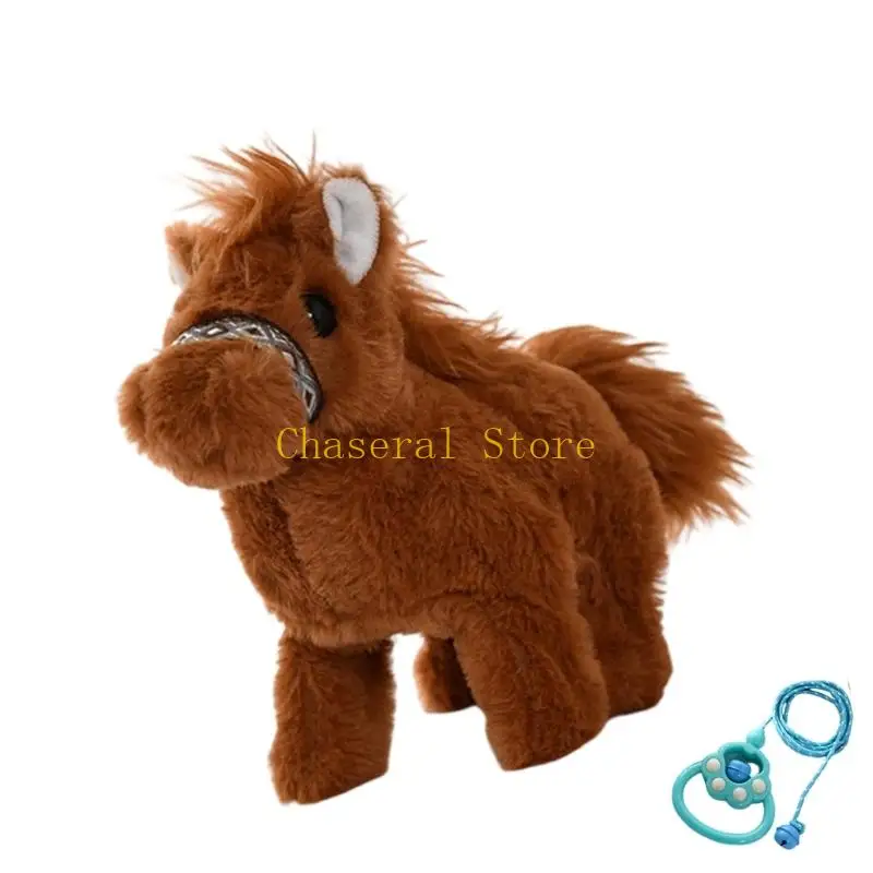 لعبة تفاعلية من القطيفة E7CE، حيوانات محشوة برسوم متحركة على شكل حصان للحيوانات الأليفة