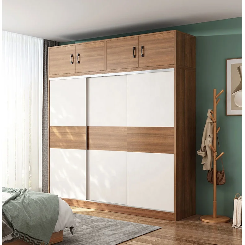 Wardrobe household bedroom small simple modern sliding door simple small cabinet large wardrobe rental room