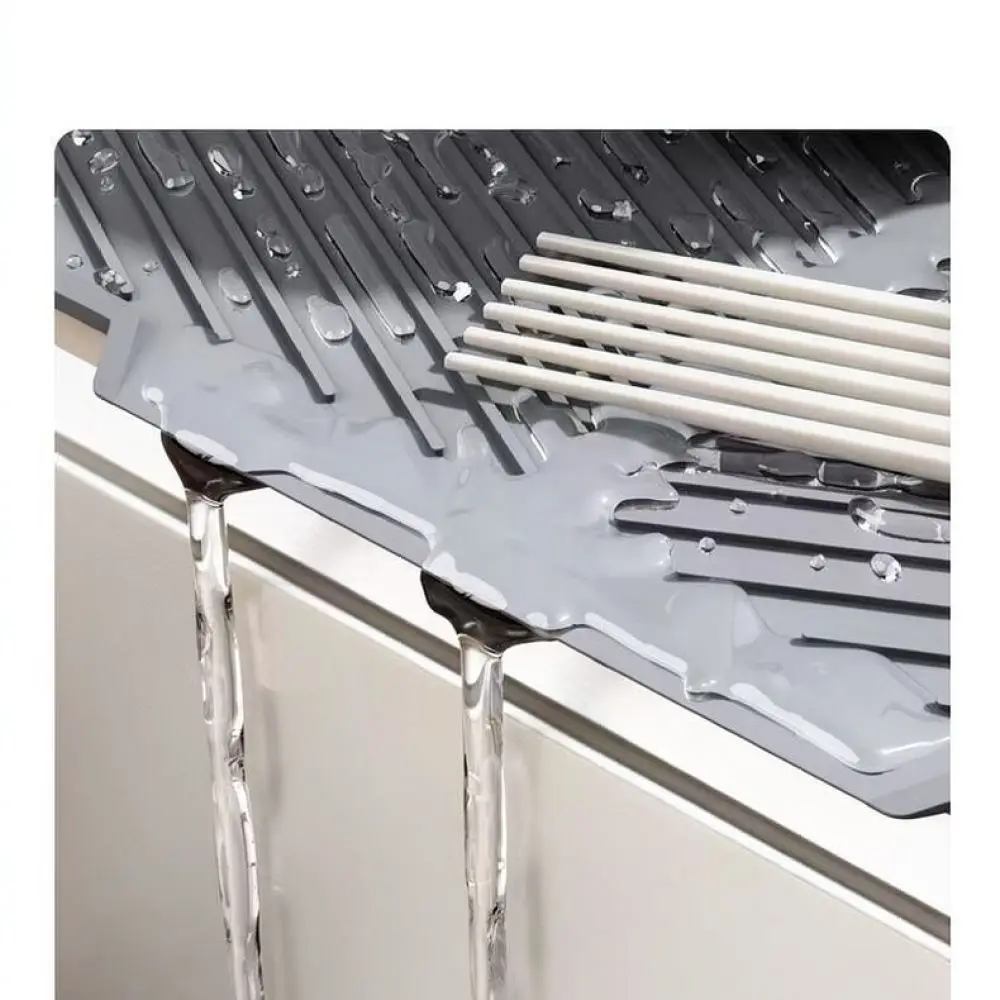 Modern Silicone Drying Mat Durable Kitchen Drainer Pad Heat Resistant Trivet For Tableware Cups And Fruit Holder