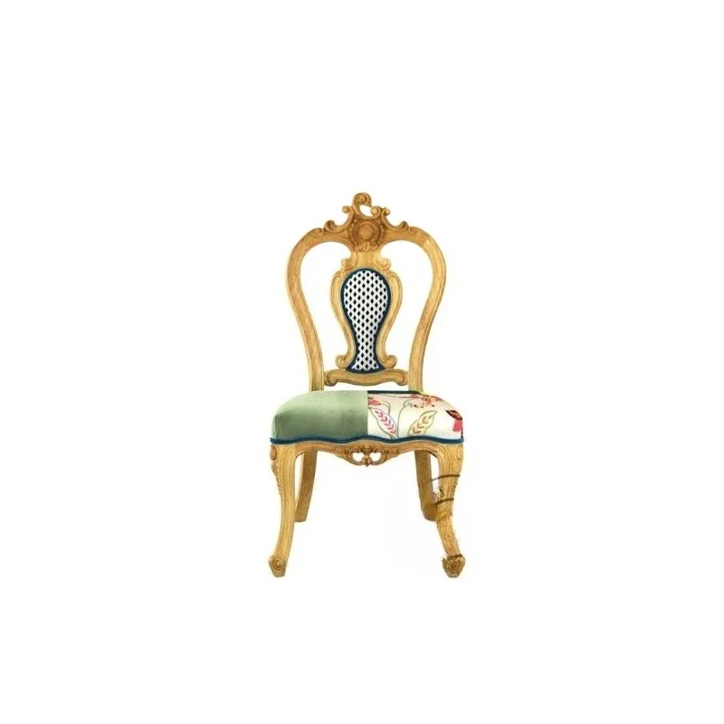 

Modern simple home, European restaurant solid wood carving chair, casual creative office chair