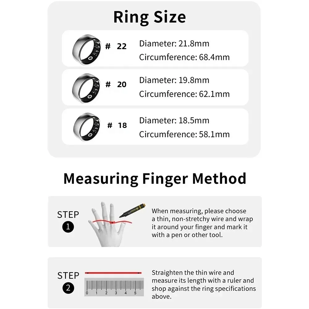 2025 กีฬาสมาร์ทแหวน Real Time Heart Rate เลือดออกซิเจนการตรวจสอบการนอนหลับรีโมทคอนโทรล Photo สําหรับผู้ใหญ่ผู้ชายผู้หญิงแหวนสมาร์ท