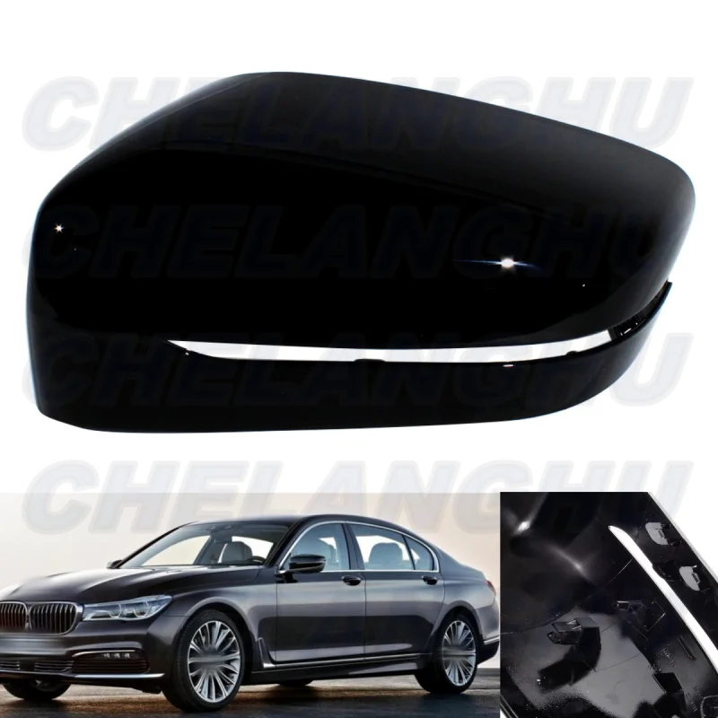 For Bmw G11 G12 740i 730d 2014 2015 2016 2017 2018 2019 Left Side Black Painted Mirror Cover Cap Housing with turn signal Hole