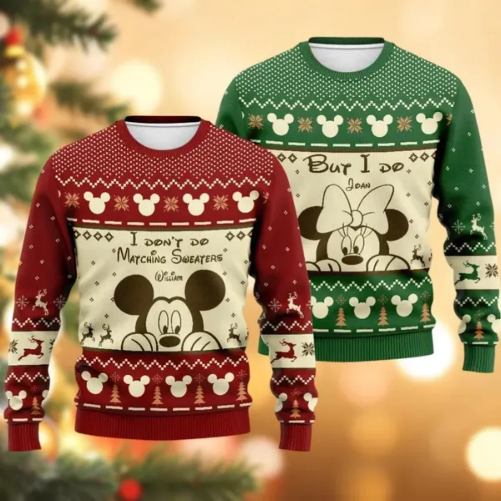 

Disneyland Eat, Drink and play Ugly Christmas sweater Mickey Minnie Christmas Boy Girl couple sweater