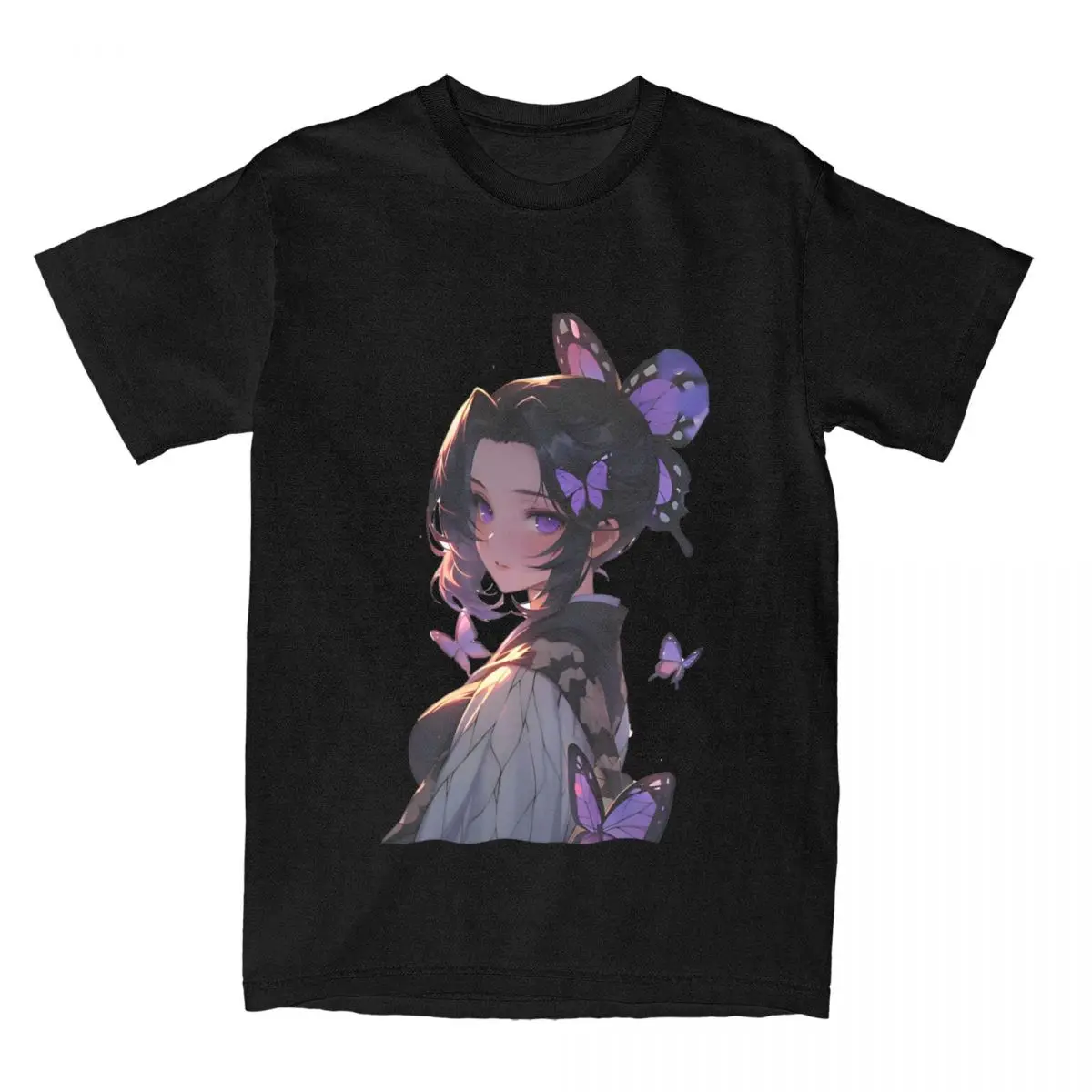 Novelty Kocho Shinobu Demon Slayers T-Shirt Men Women's O Neck Cotton T Shirts Anime Short Sleeve Tees Gift Idea Tops