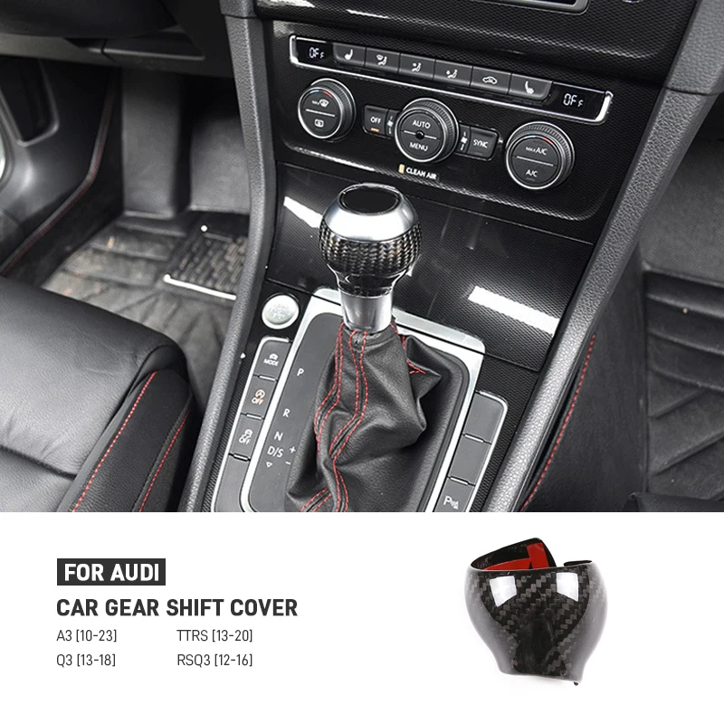 

Настоящее углеродное волокно, автомобильная ручка переключения передач, накладка на голову, защитные наклейки, наклейка для Audi A3 10-23 Q3 13-18 TTRS 13-20 RSQ3 13-16
