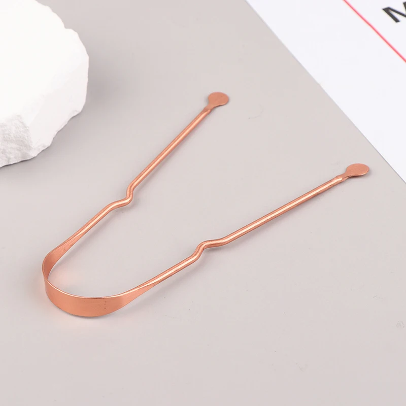 1Pc Tongue Scraper Copper Tongue Cleaner Portable Tongue Scrapers Oral Cleaning Tools Tongue Toothbrush