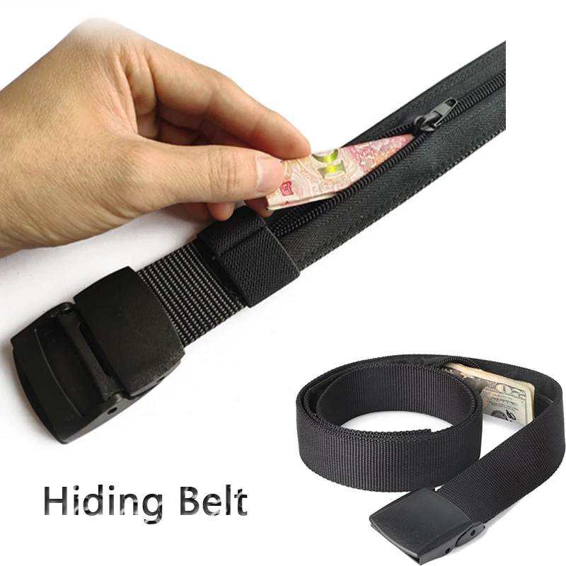 Dinheiro Anti Roubo Cinto de Viagem Preto Cintura Saco Mulheres Portátil Escondido Dinheiro Cinto Carteira Cintura Pack Homens Secret Hiding Belt125cm