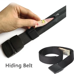 Ceinture Anti-Vol pour Homme et Femme, Sac de Taille Noir, Portable, Caché, Sangle, Portefeuille, Cachette Secrète, 125cm