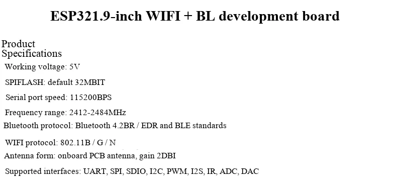 ESP32 4MB WiFi+BL Entwicklungsboard mit 1,14/1,9 Zoll TFT LCD ST7789 170x320 Bildschirmmodul – Detail 2