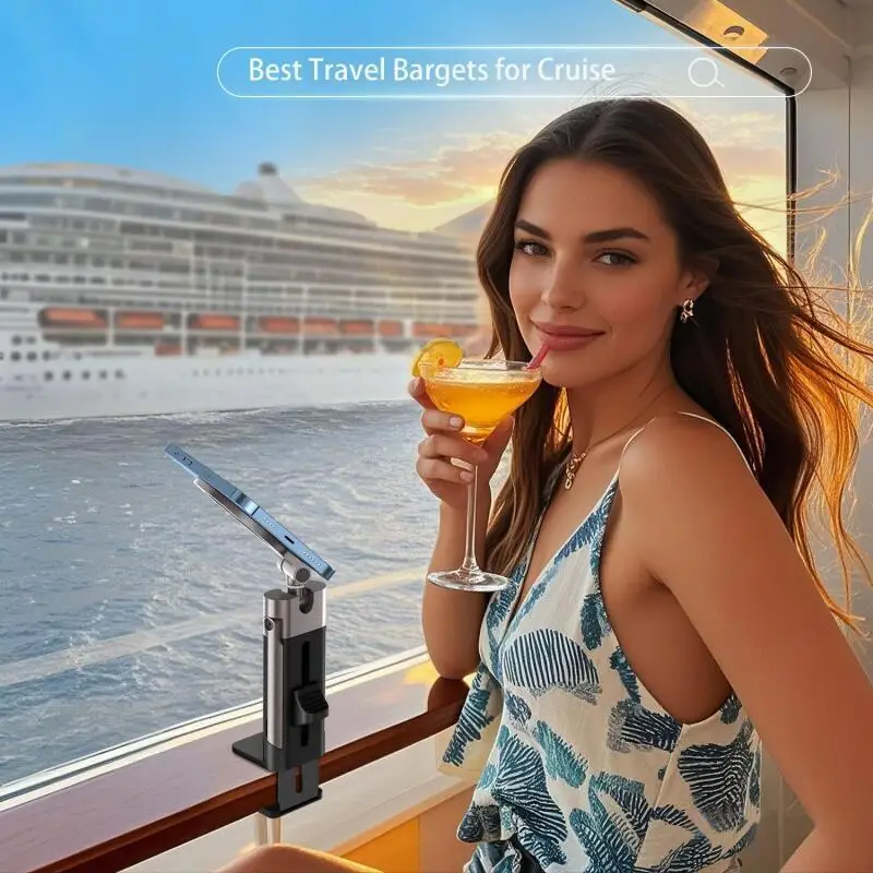 Soporte de teléfono con trípode plegable para Magsafe, soporte magnético ligero portátil para teléfono de avión, soporte giratorio para teléfono de viaje 360