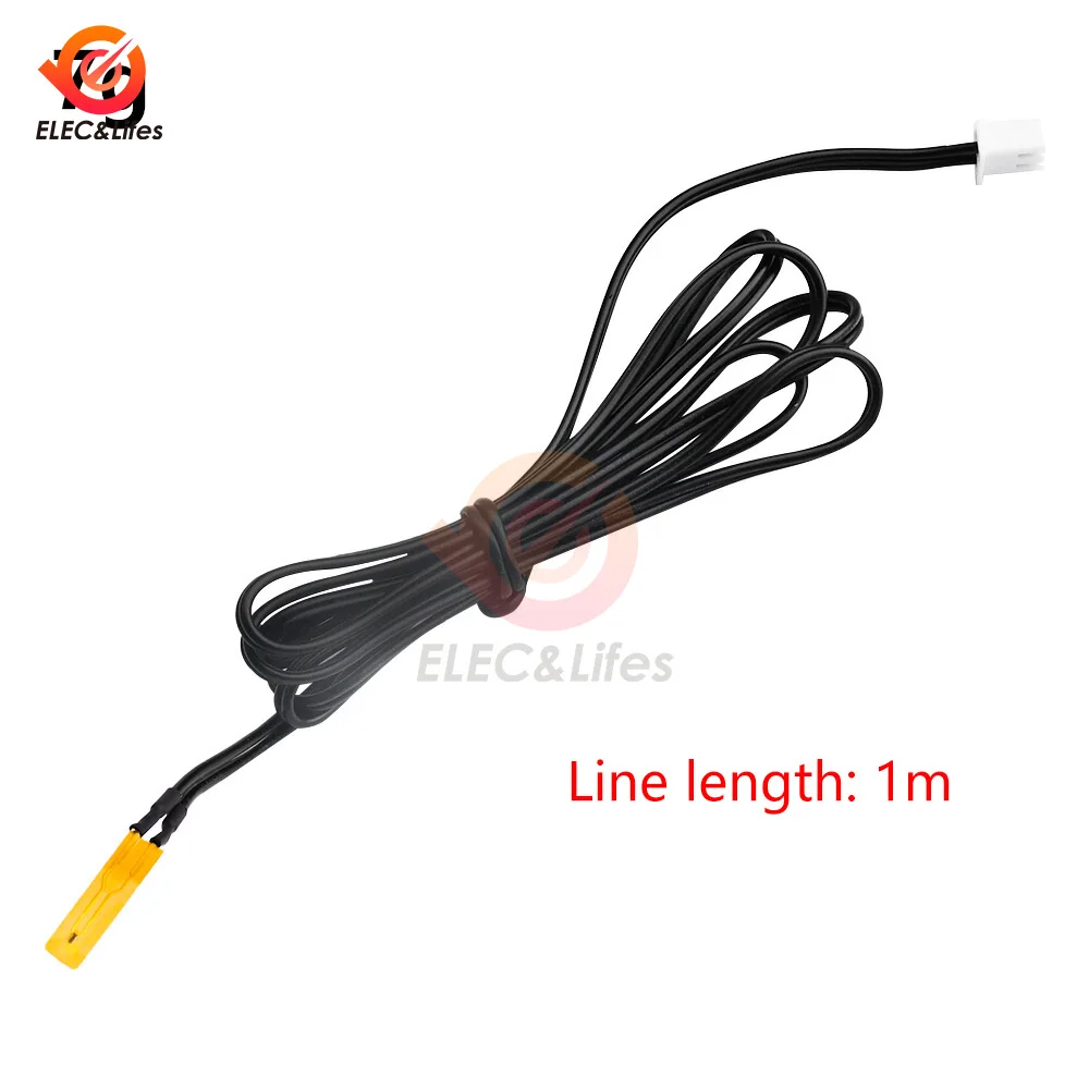 Sensor de temperatura ultrafino NTC Sonda termistor de película delgada B3950-10k Cabezal de medición de temperatura de superficie con enchufe XH2.54
