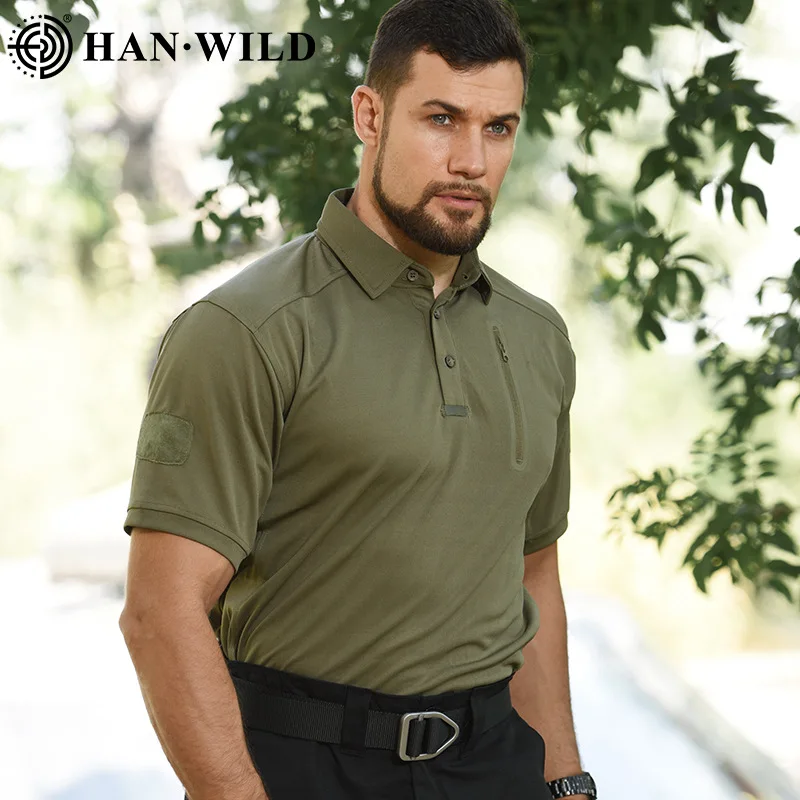 

Men's short sleeves,Outdoor tactical quick-drying T-shirt men's casual lapel short-sleeved stretch polo shirt, gym shirt