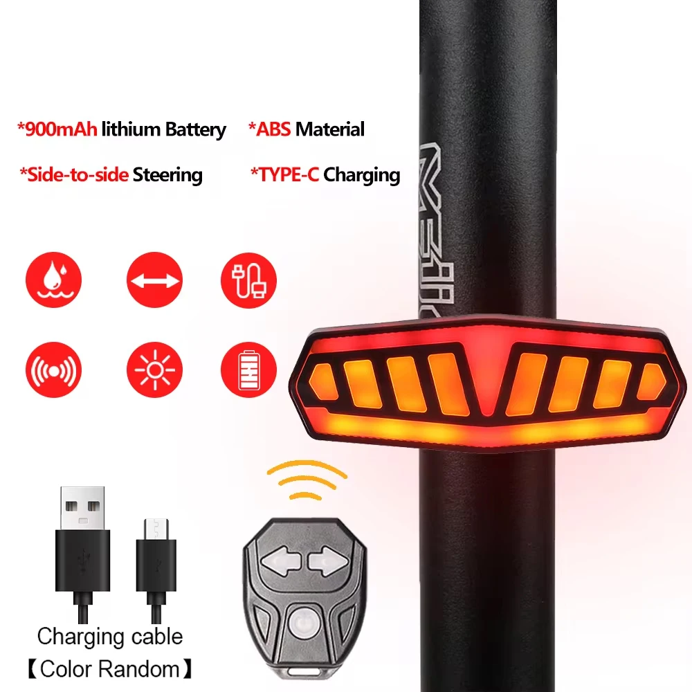 Bicycle Turn Signals Light Bike Rear Light Brake Lights Wireless Remote Control Safety Warning Taillight Cycling Accessories