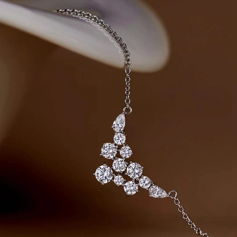 Huitan Gorgeous Women\'s Necklace Full with Cubic Zirconia Wedding Party Aesthetic Female Neck Accessories New Fashion Jewelry