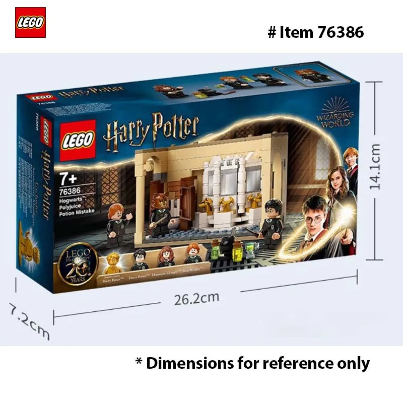 LEGO 76386 Harry Potter Zweinstein: Polyjuice Potion Fout Cadeau-idee voor kleinkinderen met gouden Harry Potter minifiguur