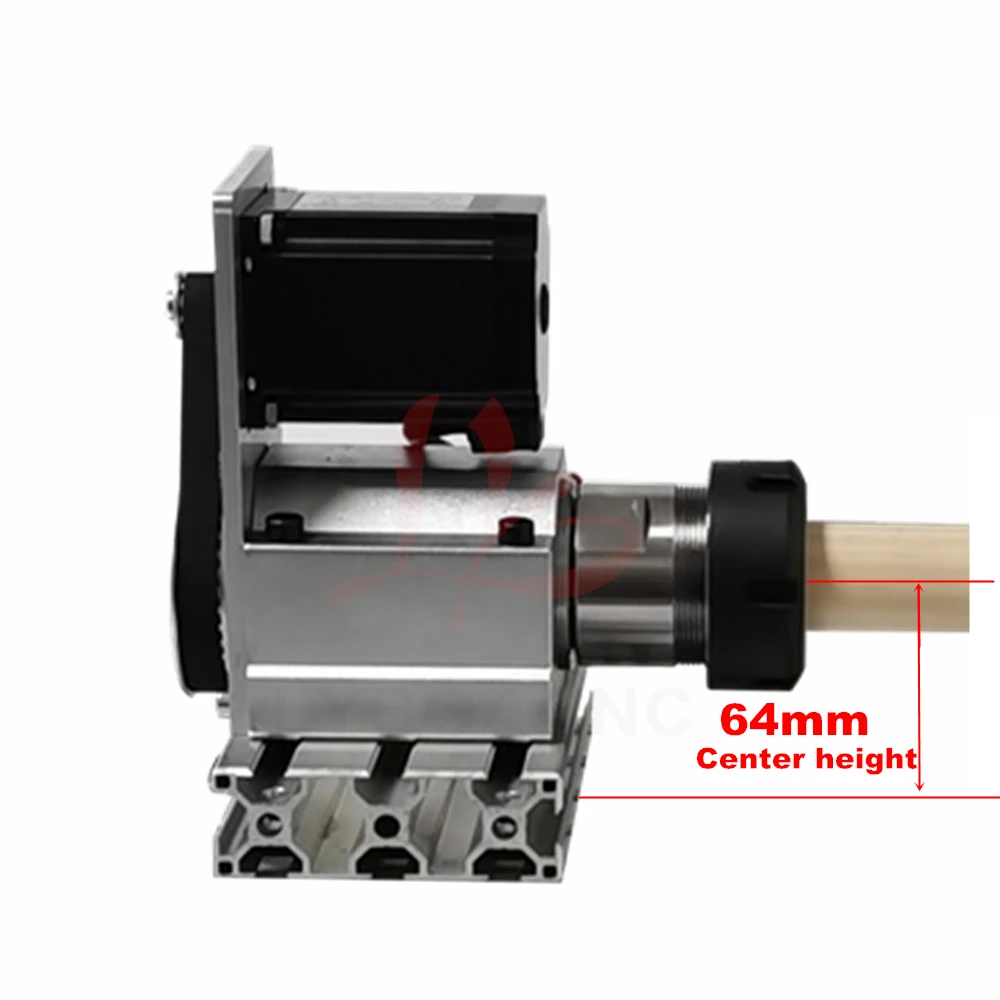 Height 64mm Rotary Axis A Axis with Chuck for Diy  Router Wood Milling Machine 4th Axis Rotary Axis for Router Machine