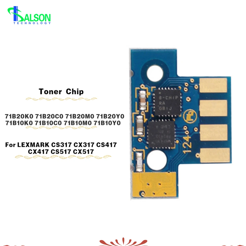 71B20K0 71B20C0 71B20M0 71B20Y0 Compatible Toner Cartridge Chip Apply to LEXMARK CS317 CX317 CS417 CX417 CS517 CX517 Laser Print