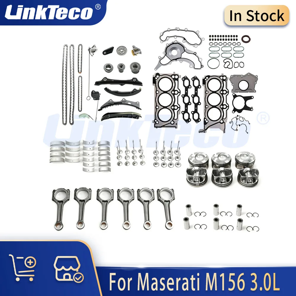 Engine Overhaul Rebuild Gasket Piston Con Rod Kit Fit 3.0 L T Gas For Maserati Levante Ghibli Quattroporte M156 M157 M161 3.0L