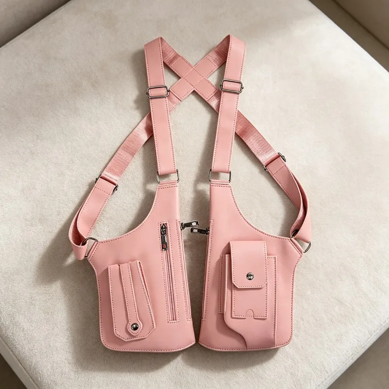 Outdoor Bag Pu Leather Strap Underarm Satchel Men's Bag Multi-functional Storage Bag Adult Party Props Fashion Casual Bag