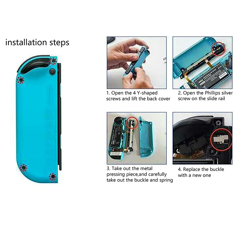 Pestillo de hebilla de bloqueo de Metal de 2 piezas Compatible con Nintendo Switch Joycon Joy Con