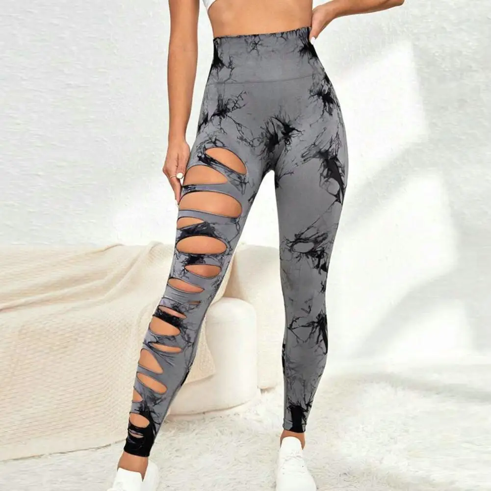 Yoga Pants Tie Dye Women's High Waist Leggings with Hip Lifting Push Up Effect for Gym Running Sports Stylish Sportswear High