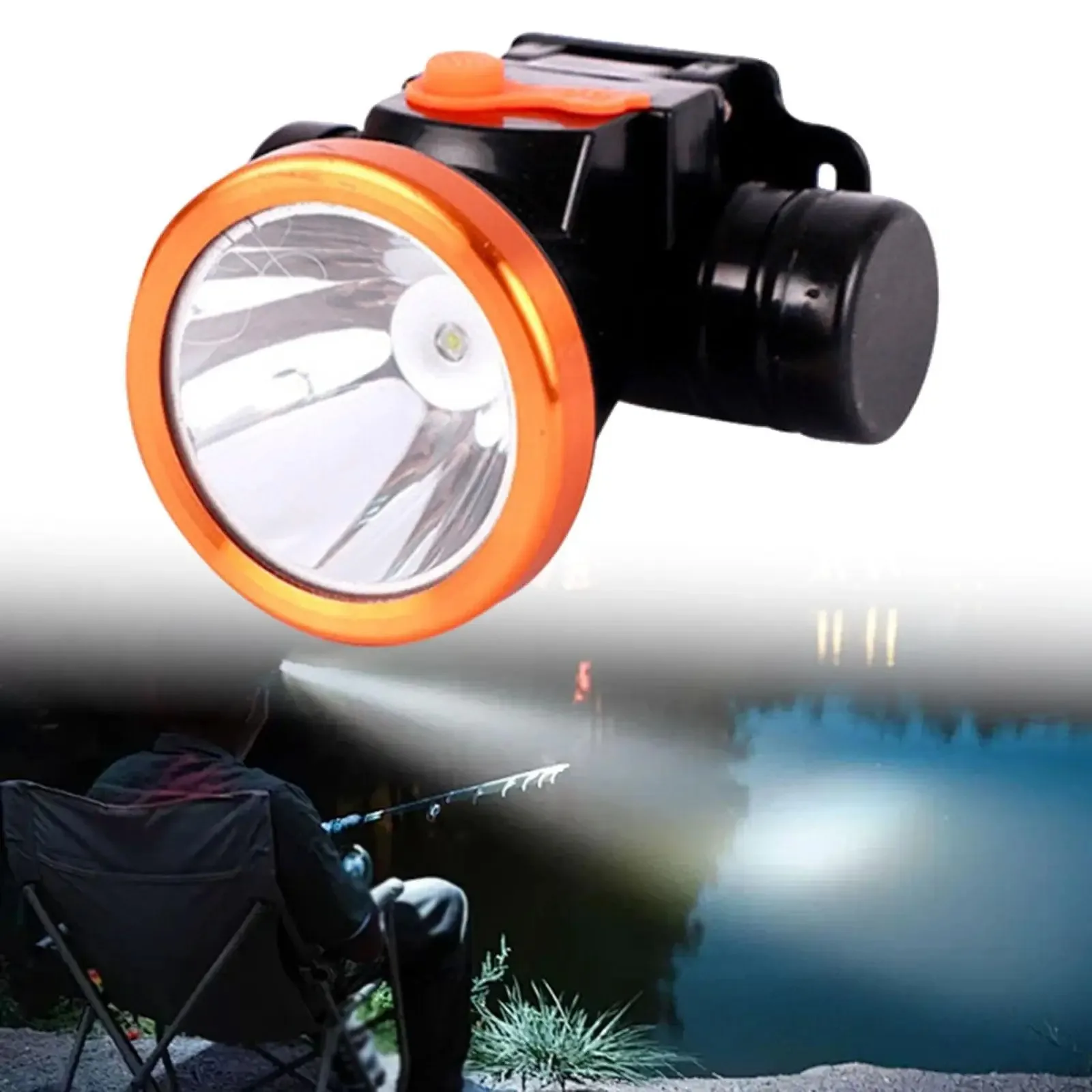 Head Lamp Flashlight for Forehead Waterproof Sturdy Headlight Rechargeable Bright for Running Fishing Hiking Cycling Repairing