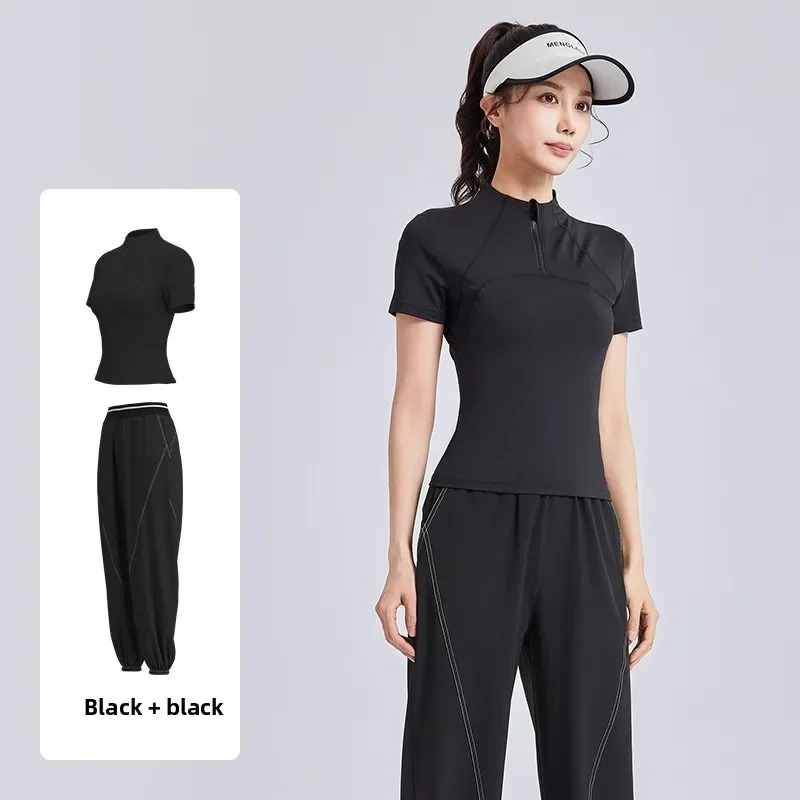 بدلة ترفيهية للجري في الهواء الطلق، ملابس رياضية صيفية جديدة للجري واللياقة البدنية، بدلة رياضية للسيدات من البلاستيك قابلة للتنفس