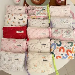 Fashion Small Fresh Cotton Coin Wallet Flower Pattern Zipper Coin Purses Lady Girls MakeUp Bag Key Money Storage Bag