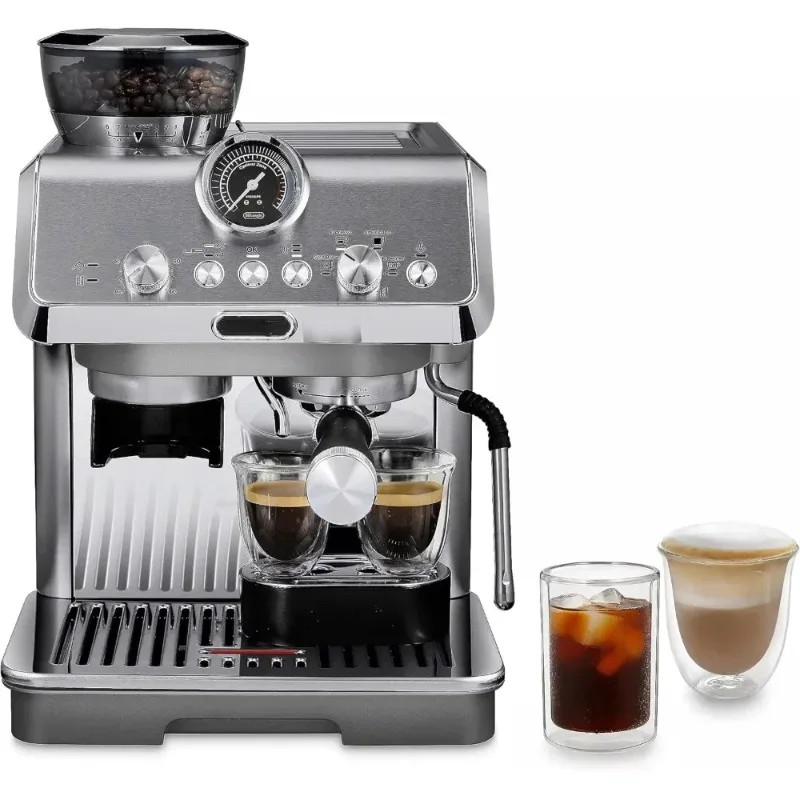 

Espresso Machine with Cold Brew, Manual Milk Frother, Barista Kit for Latte, Cappuccino, Built-in Grinder, EC9255M