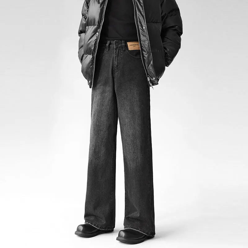 American Men's Autumn and Winter Retro Loose-fitting, Versatile Straight Tube Denim Long Pants with A Good Sense of Draping.