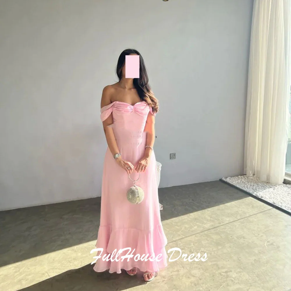 فستان سهرة رسمي مصنوع حسب الطلب بسيط بدون أكتاف متدفق على شكل حرف a بدون ظهر وياقة على شكل قلب فستان طويل للحفلات للنساء