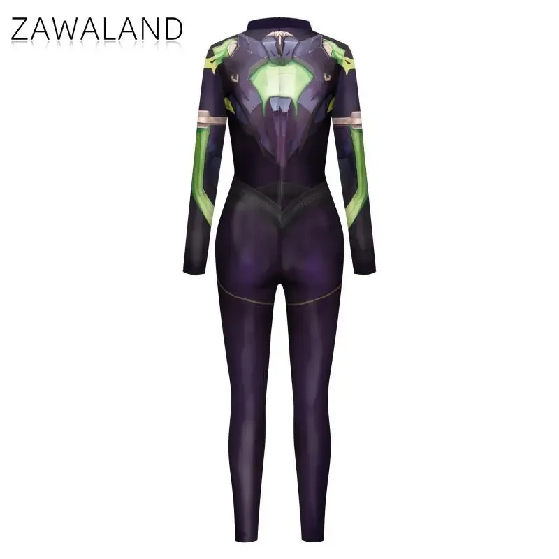 Zawaland Cosplay zwierząt viper kombinezon Anime body dla dorosłych Catsuit Zipper Zentai kostium na Halloween wykonanie odzieży damskiej