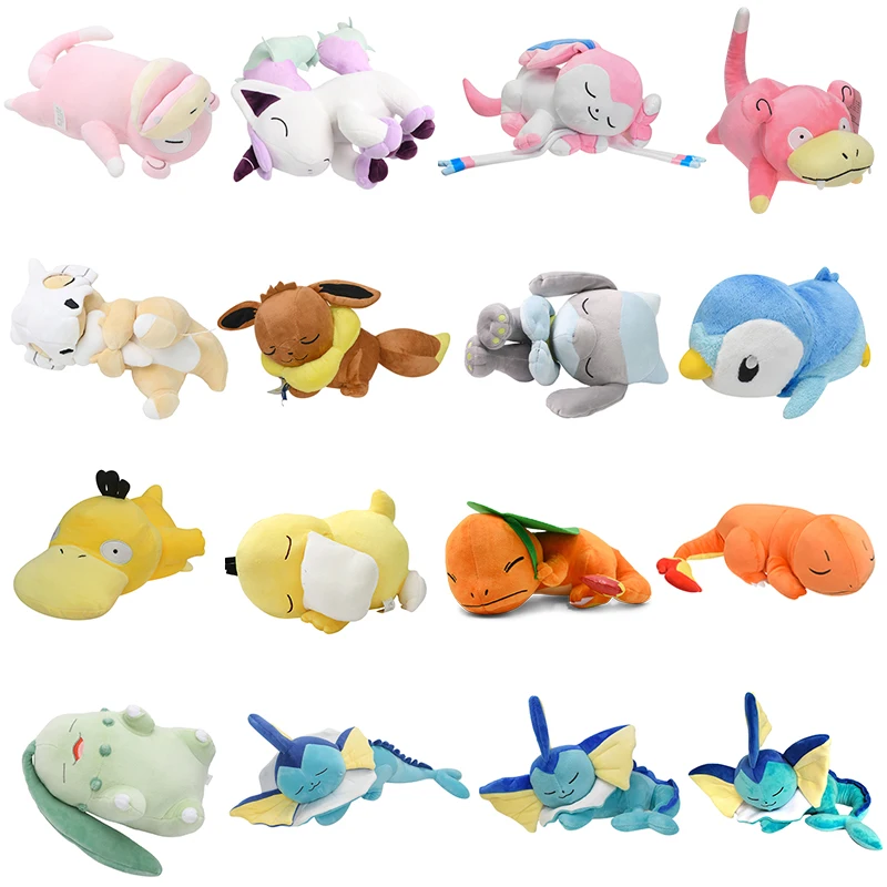 

Pokemon Sleep Soft Pillows Dolls Cubone Slowpoke Lucario Eevee Peluche Stuffed Toys Galarian Ponyta Kawaii Anime Cartoon Gifts