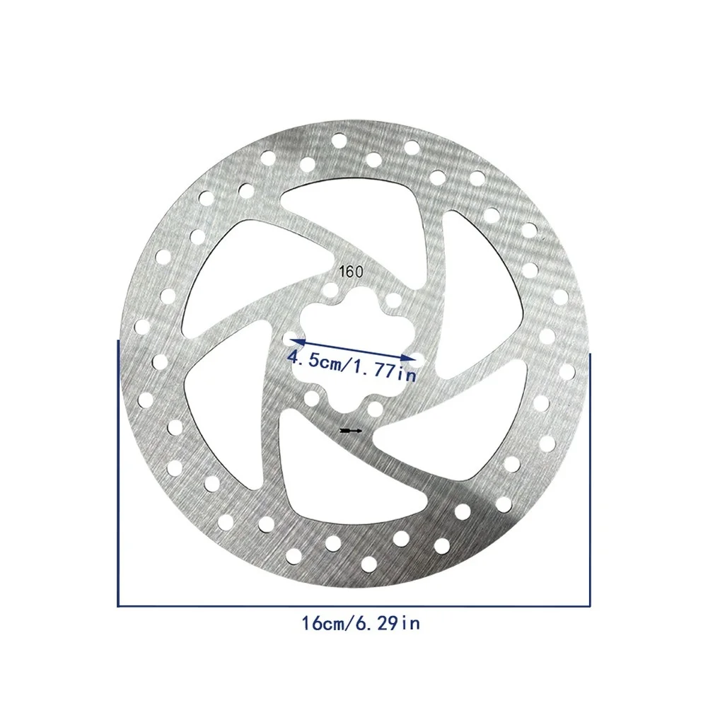 For Outdoor Riding Siliver 160mm Brake Disc Scooter Braking System Anti-rust Coating Treated For Kukirin C1 Pro