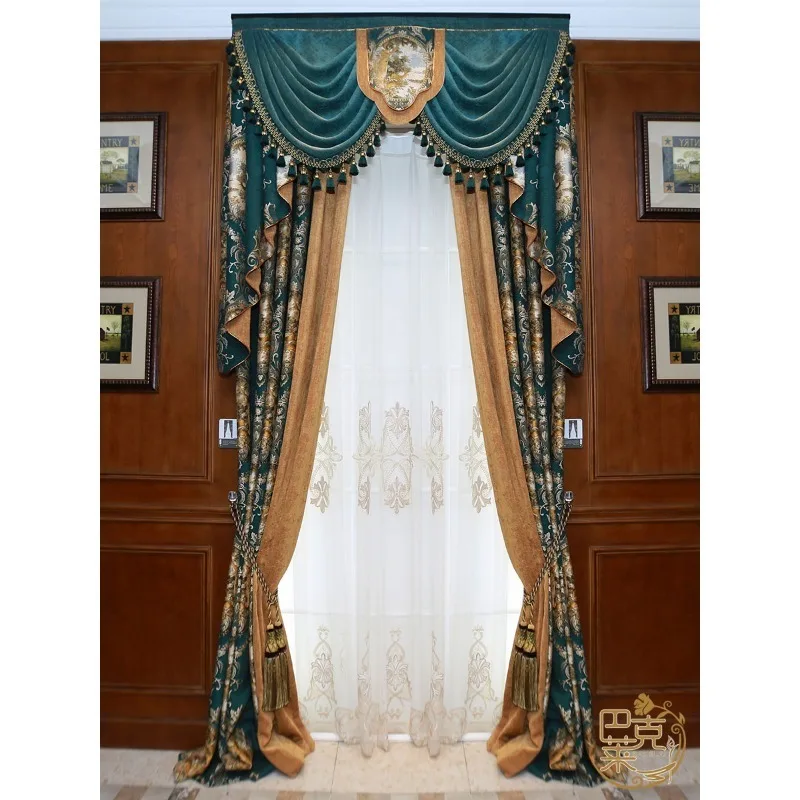American curtains, living room luxury atmosphere, luxury European villa shading, French retro new Chinese bedroom gauze curtain