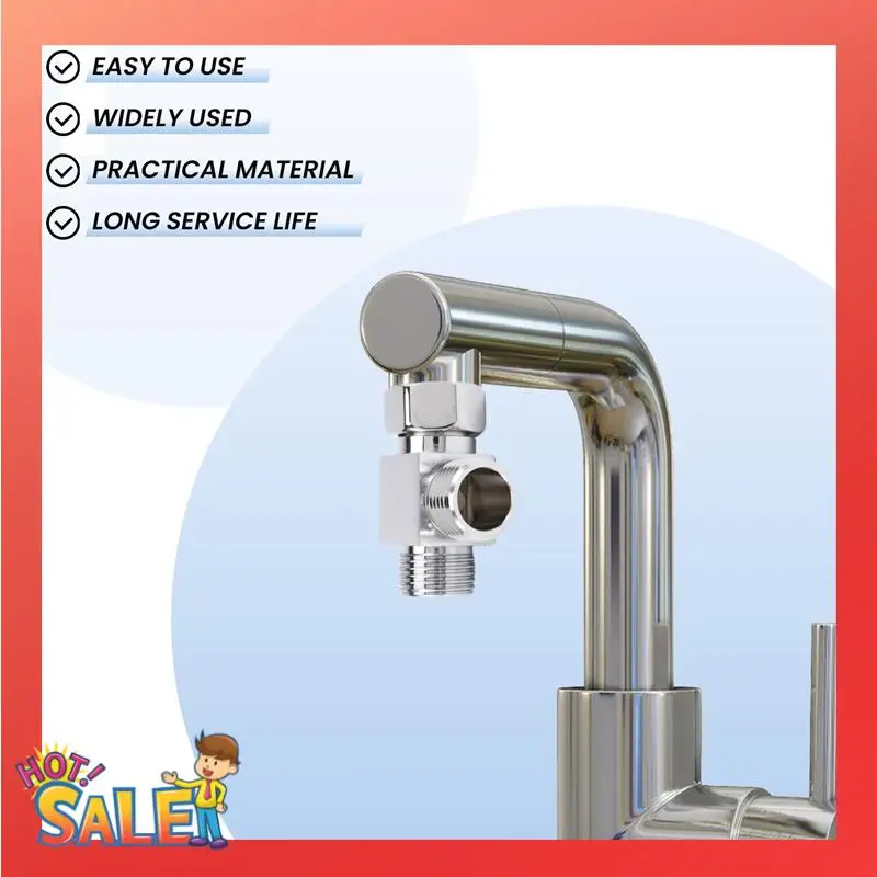 

ABCL Brass 3 Way Water Diverter Adapter Quickly Installation Bathroom Shower Bidet Angle Replacement Valve Connector
