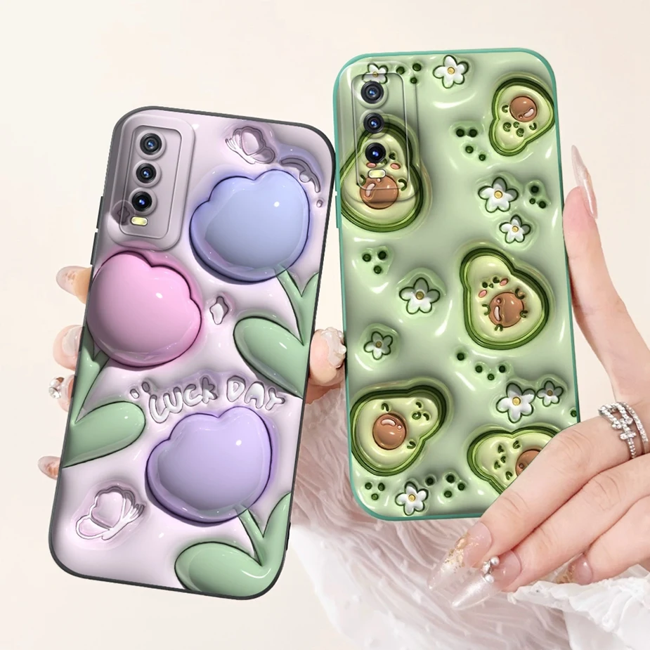 For Vivo Y20 Case Vivo Y20i Y20s Y20t Cute Fashion Candy Painted Cover Soft TPU Phone Case For Vivo Y12s Y12a Y11s VivoY20 Shell