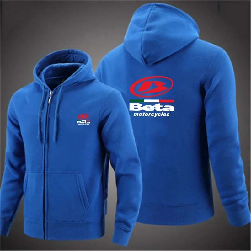 2026 New Men Beta Racing Motocross Motorcycle Zipper Cotton Comfortable Hoodies Autumn Solid Color Classic Hooded Pullover Tops