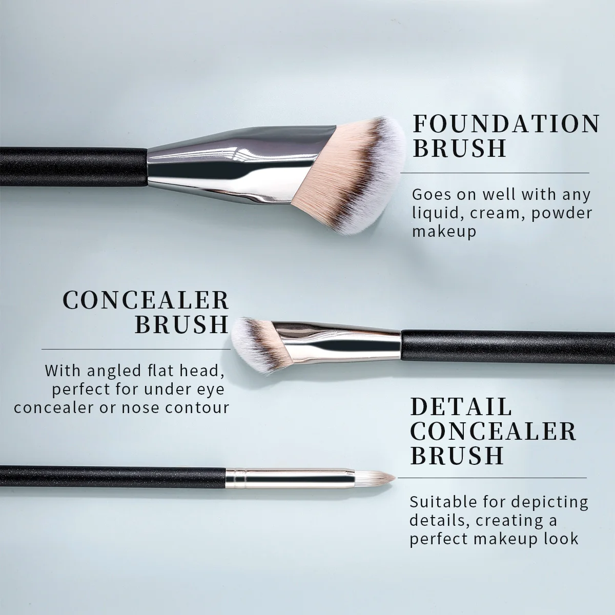 OVW Angled Liquid Foundation Brushes Synthetic Hair Concealer Powder Contour Blush Highlighter Makeup Brush