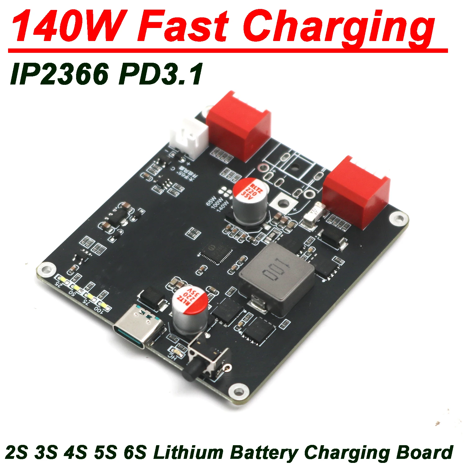 IP2366 PD3.1 140W Bidirectional Fast Charging Module 2S 3S 4S 5S 6S Lithium Battery Charging Liion Lifepo4 BMS Charger USB TO DC