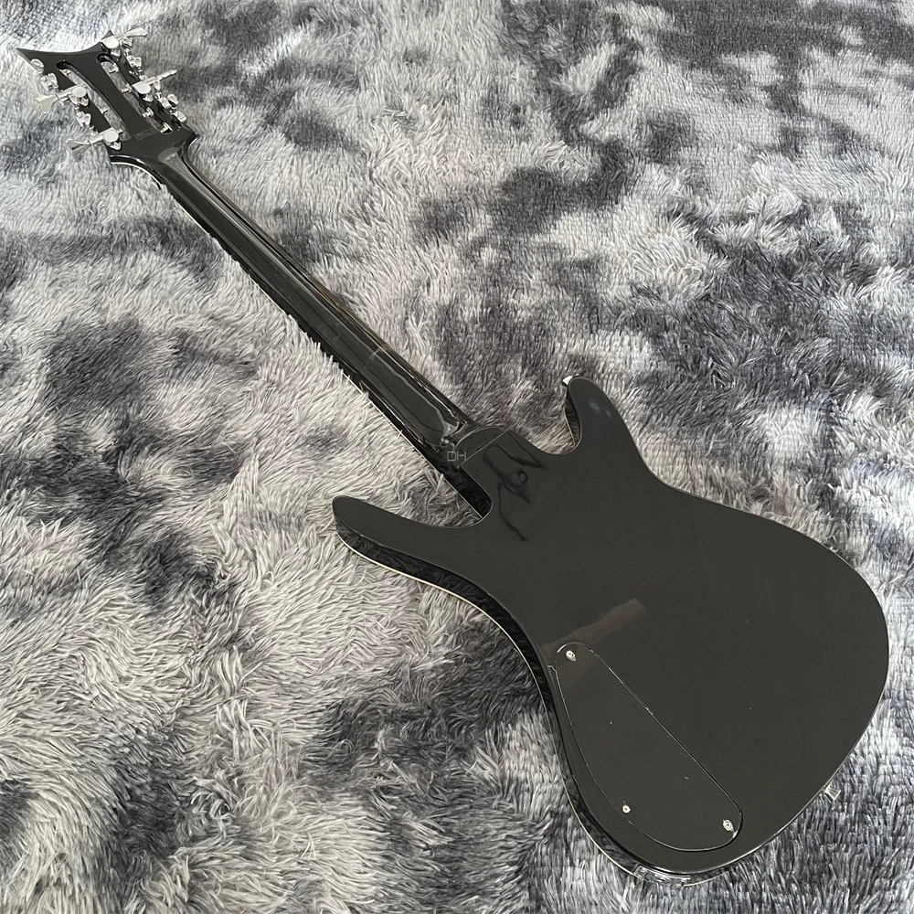 Factory Custom Electric Bass 10 String Bass Black Body Rosewood Fingerboard Closed Pickup Silver Hardware