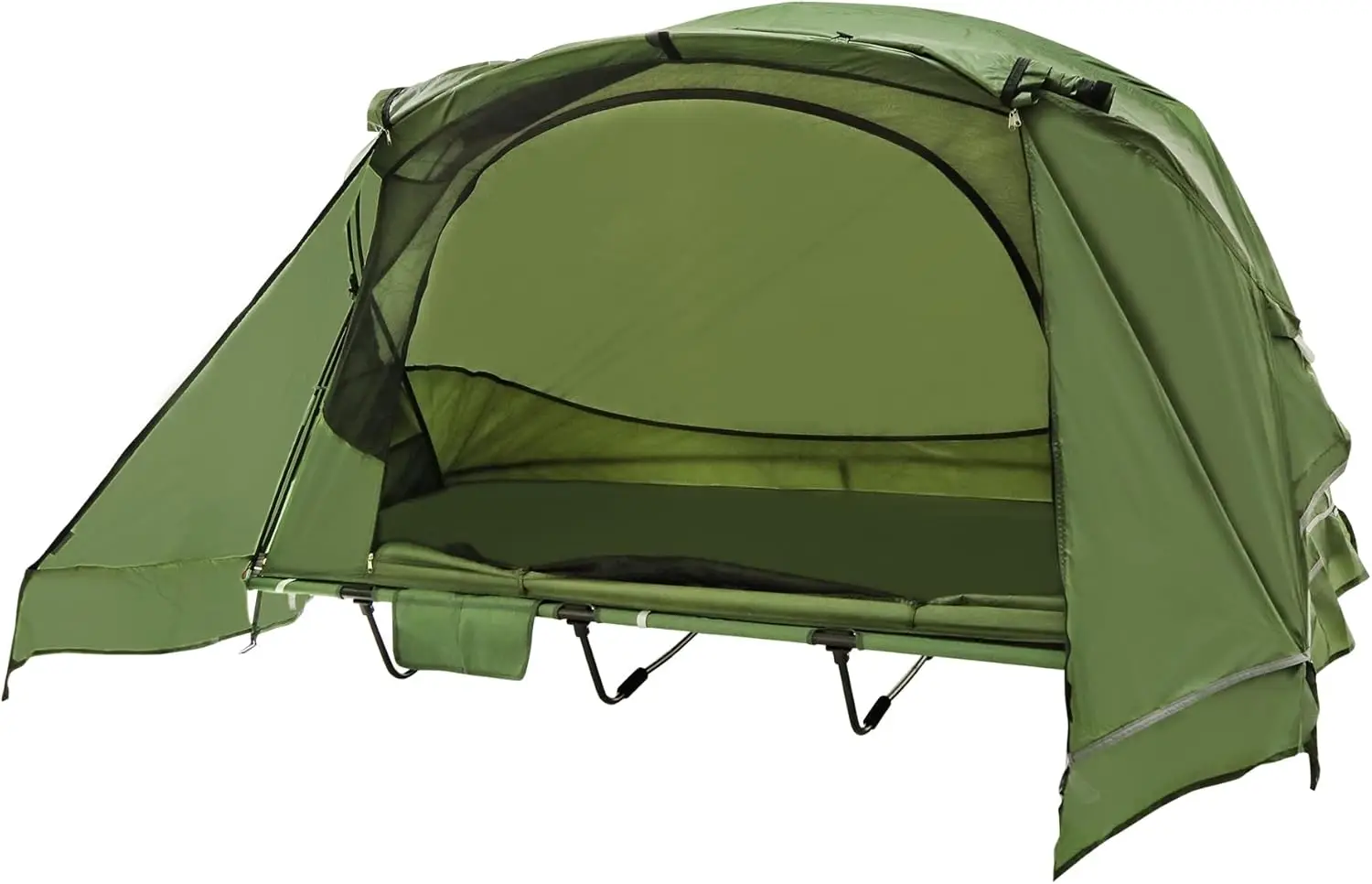 

1 Person Camping Cot Tent for Adults, Waterproof Elevated Tent with Cot for Trip, Picnic, 75"x28"x48", Army Green