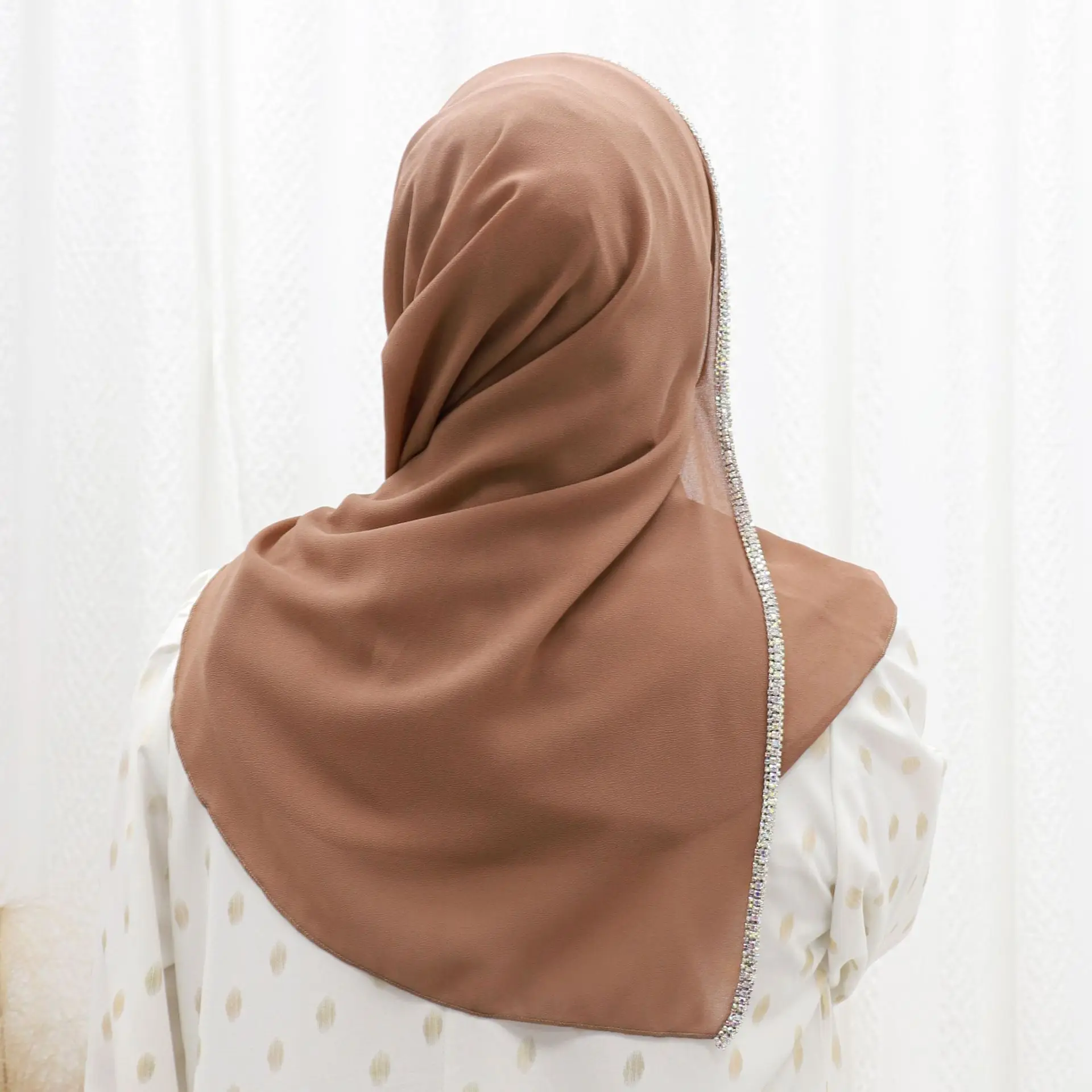 

Шарф мгновенного действия со стразами, мусульманский хиджаб, женский исламский молитвенный хиджаб, шали, тюрбан, платок, повязка на голову Amira Eid Niqab