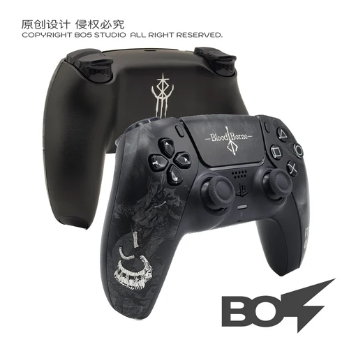 Imagen 1 del producto Cubierta de placa frontal de carcasa de controlador PS5 con estampado de lámina en sangre con panel táctil para controlador PS5, reemplazo para BDM-010 a 050
