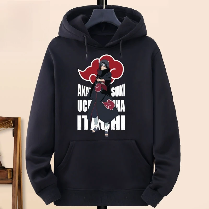 

Naruto 2025 Fashion New Hot Uchiba Family Sasuke Fire Fan Hooded Sweater Men Naruto Vortex Logo Family Emblem Clothes